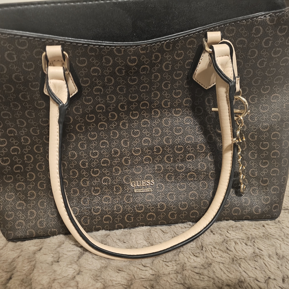 Guess Brown and Cream Women's Bag